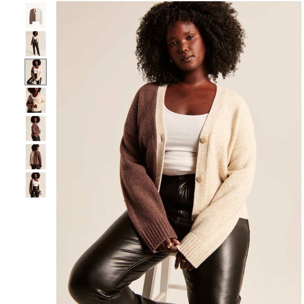 NWT A&F - Spliced Short Cardigan - Picture 7 of 8